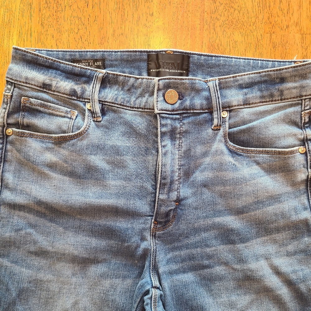 White House Black Market WHBM High Rise Women’s Skinny Flare Soft Jeans size 8